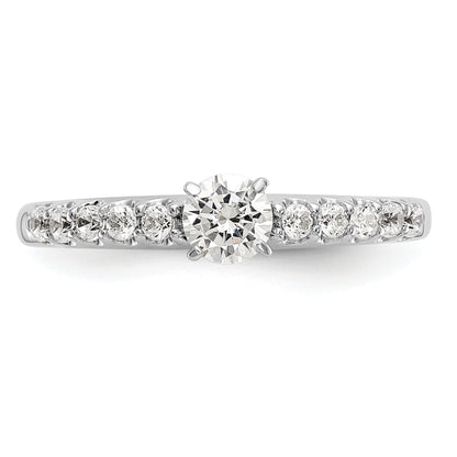 14K White Gold Peg Set 1/4 Carat Diamond Semi Mount Engagement Ring