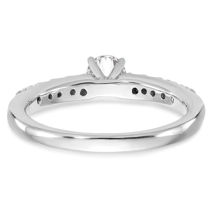 14K White Gold Peg Set 1/4 Carat Diamond Semi Mount Engagement Ring