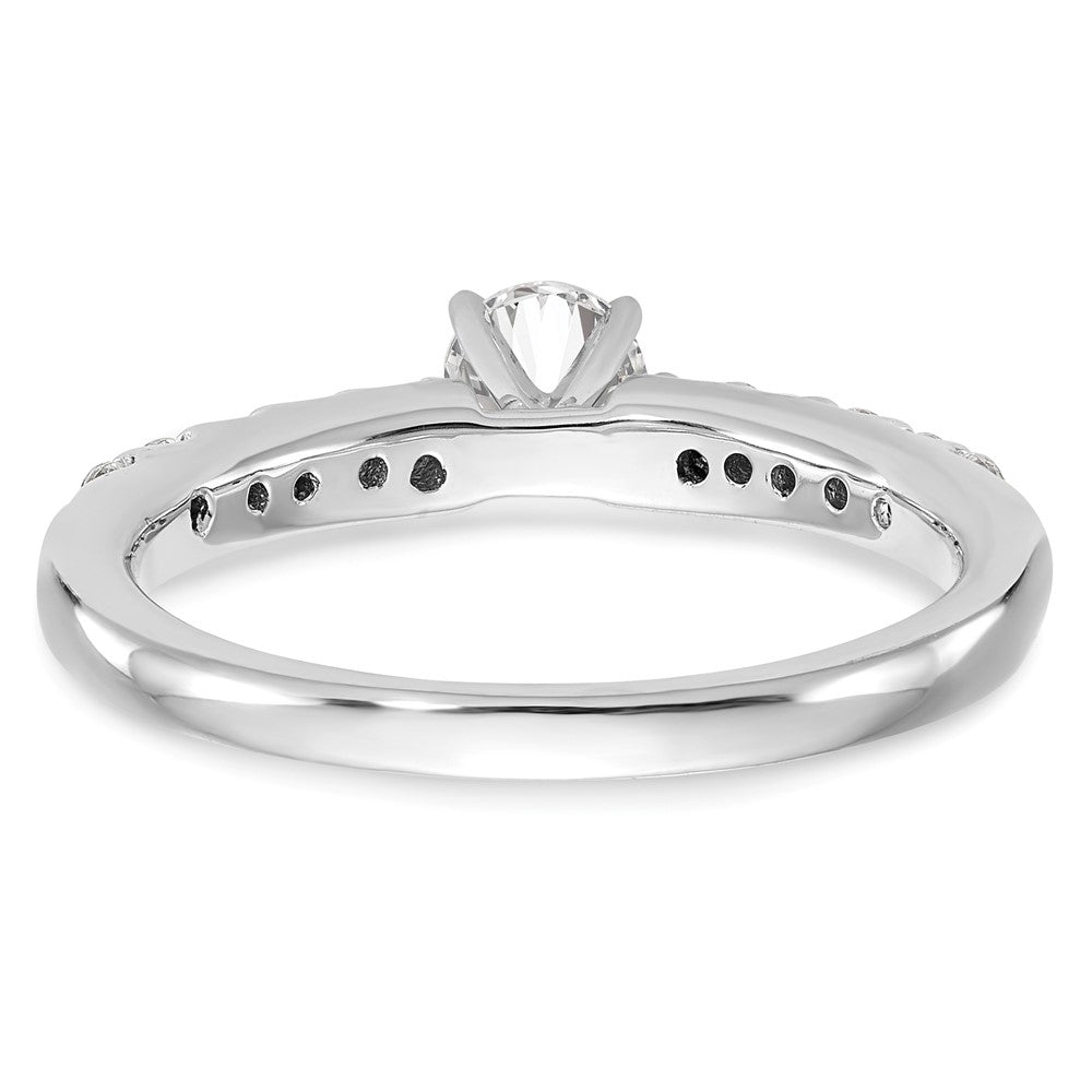14K White Gold Peg Set 1/4 Carat Diamond Semi Mount Engagement Ring
