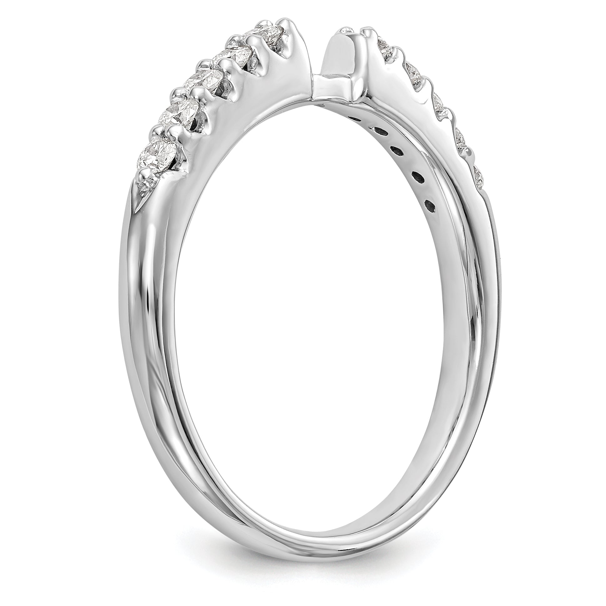 14K White Gold Peg Set 1/4 Carat Diamond Semi Mount Engagement Ring