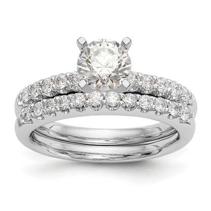 14K White Gold Peg Set 1/4 Carat Diamond Semi Mount Engagement Ring