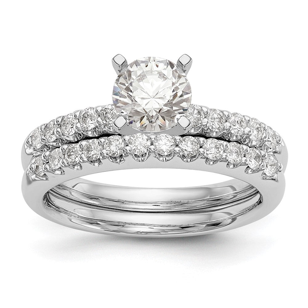 14K White Gold Peg Set 1/4 Carat Diamond Semi Mount Engagement Ring