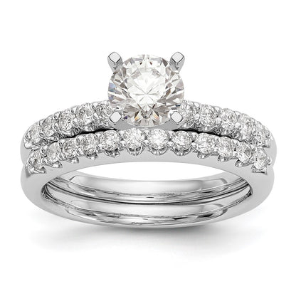 14K White Gold Peg Set 1/4 Carat Diamond Semi Mount Engagement Ring