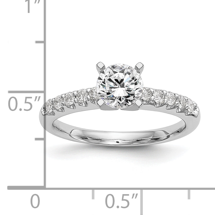14K White Gold Peg Set 1/4 Carat Diamond Semi Mount Engagement Ring