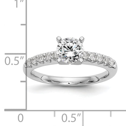 14K White Gold Peg Set 1/4 Carat Diamond Semi Mount Engagement Ring