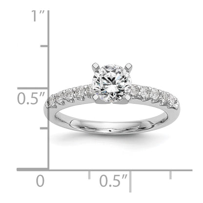 14K White Gold Peg Set 1/4 Carat Diamond Semi Mount Engagement Ring