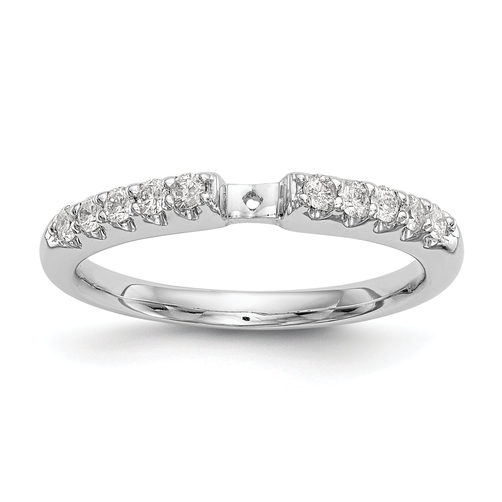 14K White Gold Peg Set 1/4 Carat Diamond Semi Mount Engagement Ring