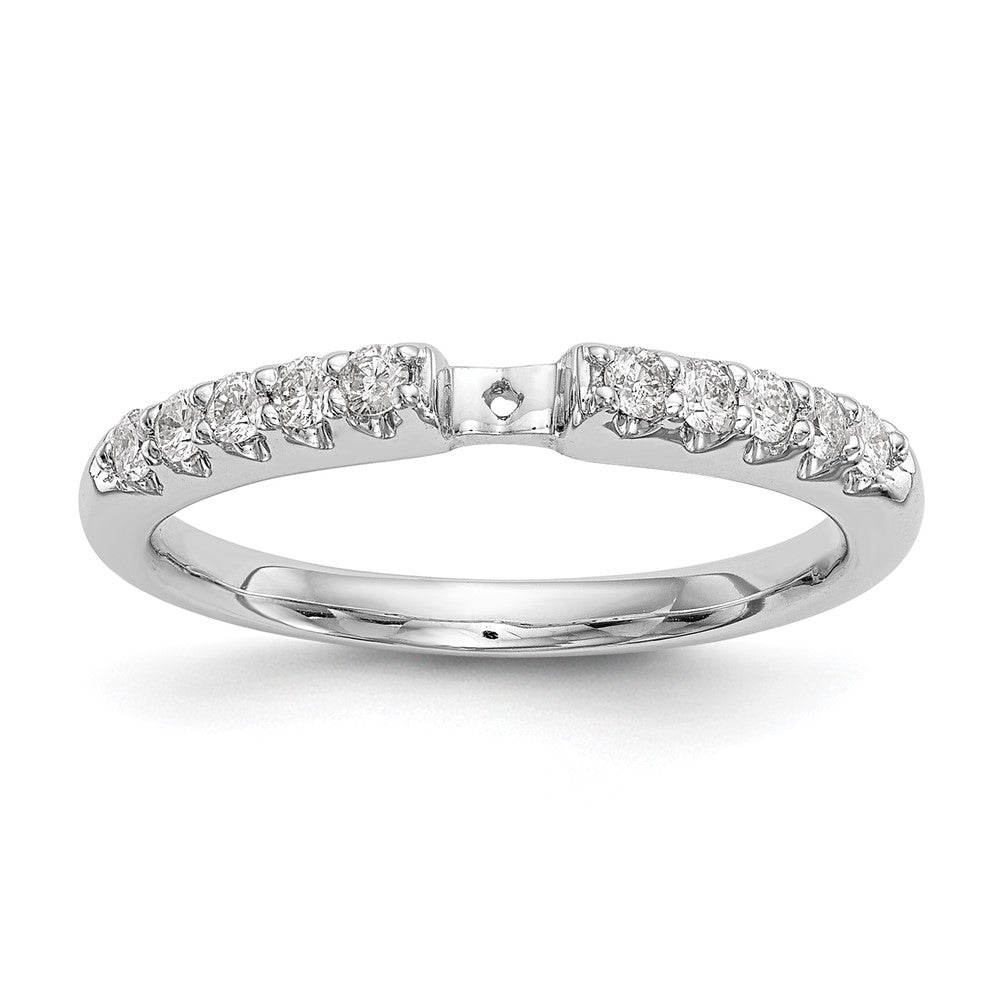 14K White Gold Peg Set 1/4 Carat Diamond Semi Mount Engagement Ring