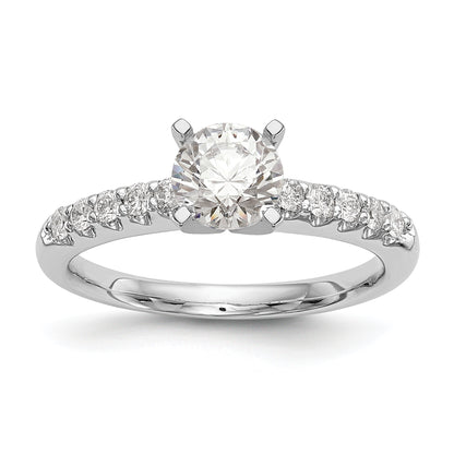 14K White Gold Peg Set 1/4 Carat Diamond Semi Mount Engagement Ring