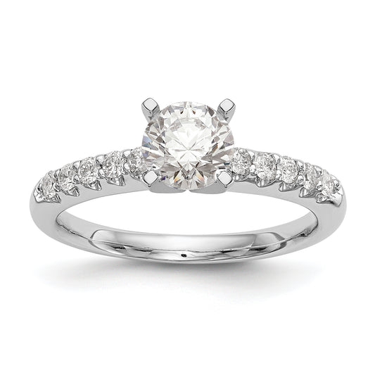 14K White Gold Peg Set 1/4 Carat Diamond Semi Mount Engagement Ring