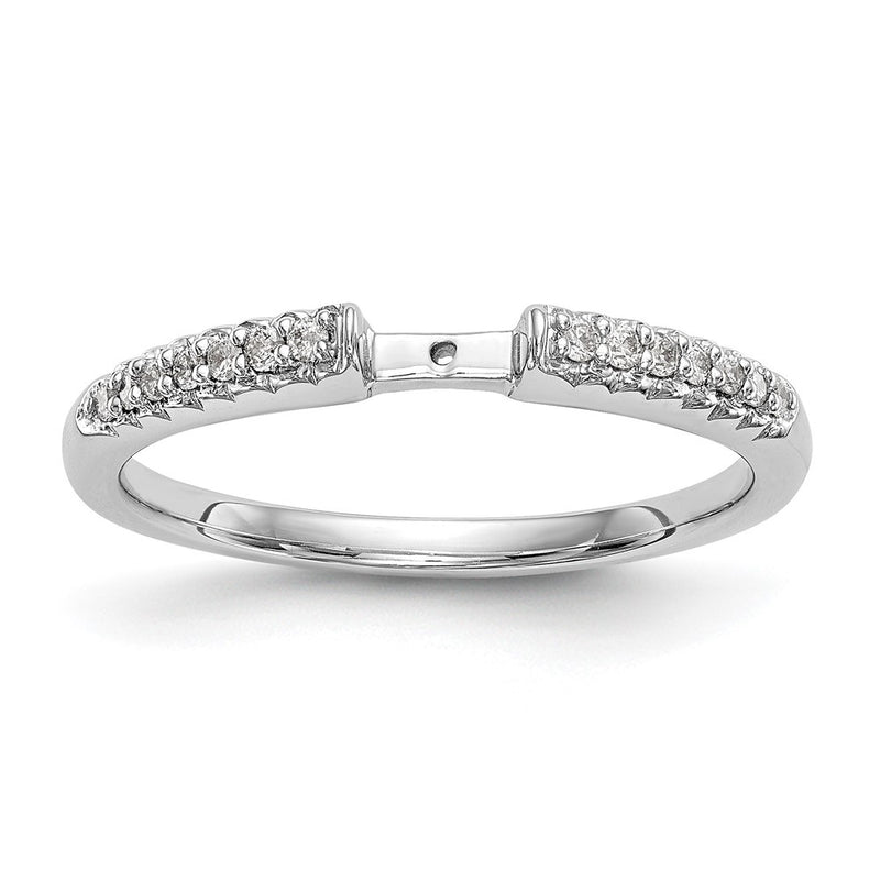 14K White Gold Peg Set 1/10 carat Diamond Semi-mount Engagement Ring
