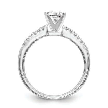 10K White Gold Peg Set 1/8 Carat Diamond Semi Mount Engagement Ring