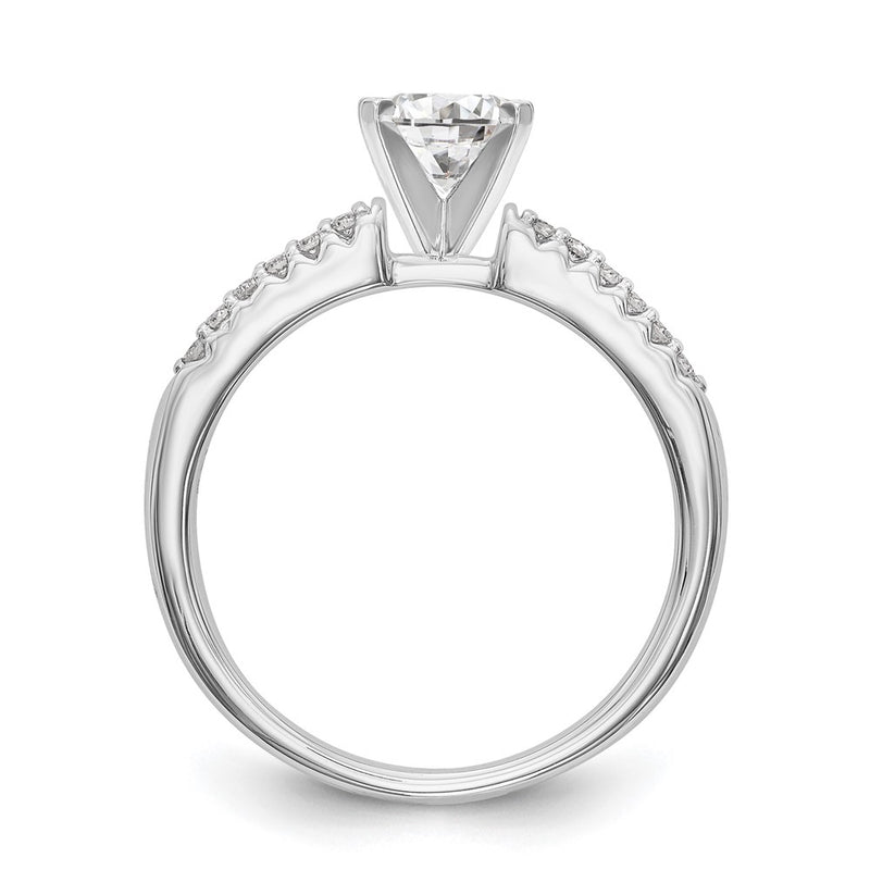 10K White Gold Peg Set 1/8 Carat Diamond Semi Mount Engagement Ring