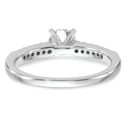 10K White Gold Peg Set 1/8 Carat Diamond Semi Mount Engagement Ring