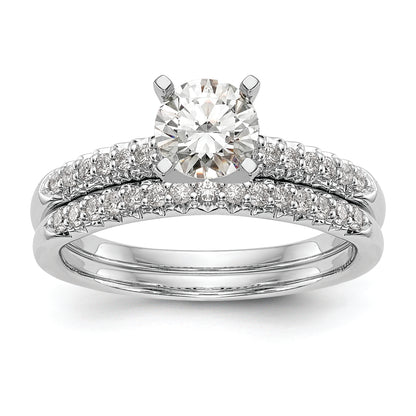 10K White Gold Peg Set 1/8 Carat Diamond Semi Mount Engagement Ring
