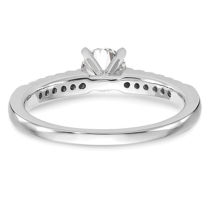 14K White Gold Peg Set 1/8 carat Diamond Semi-mount Engagement Ring