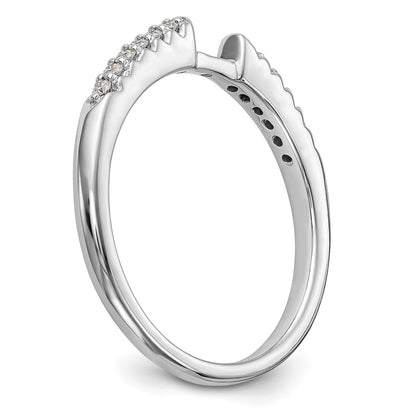 14K White Gold Peg Set 1/8 carat Diamond Semi-mount Engagement Ring