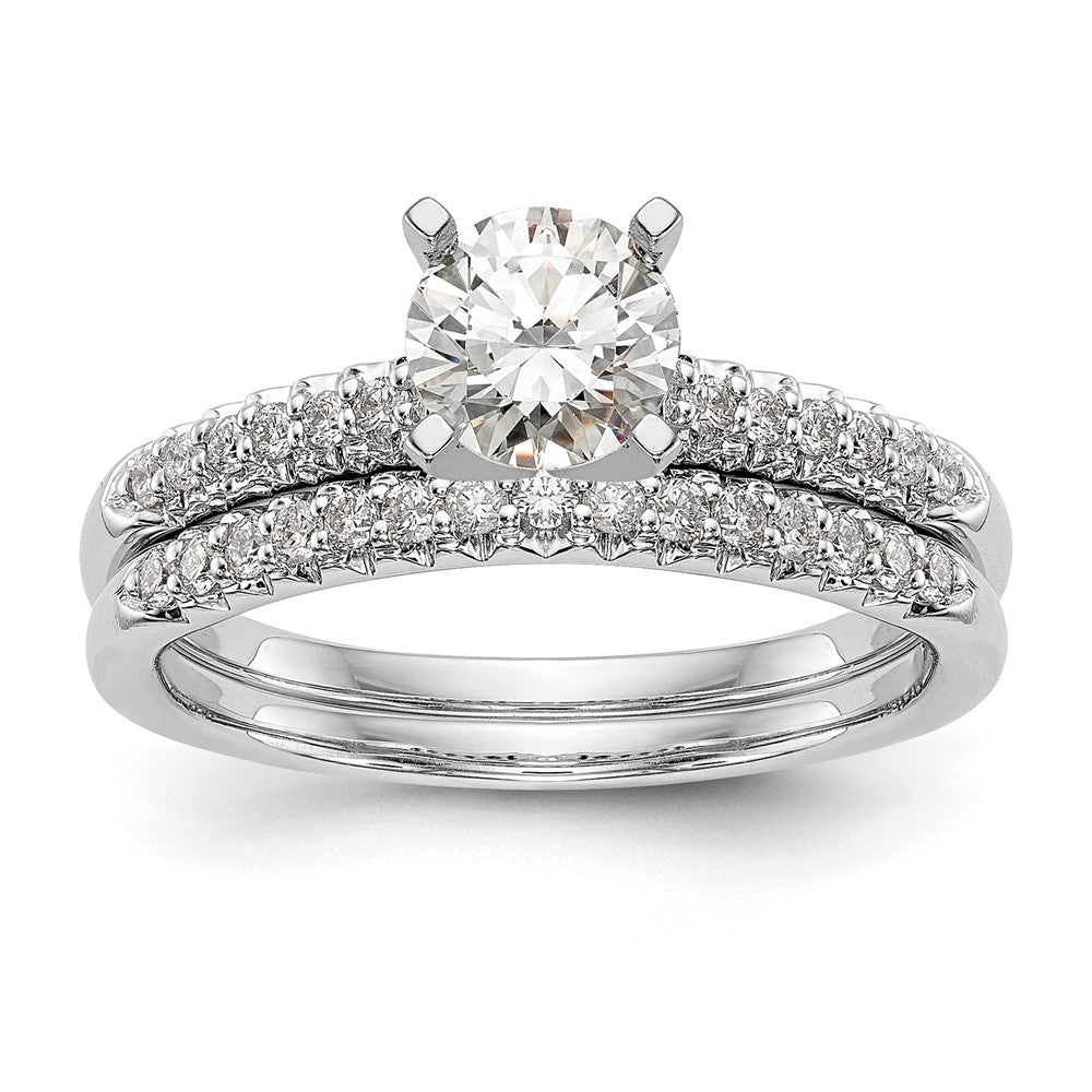 14K White Gold Lab Grown Diamond VS/SI+ G+ Peg Semi-mount Engagement Ring
