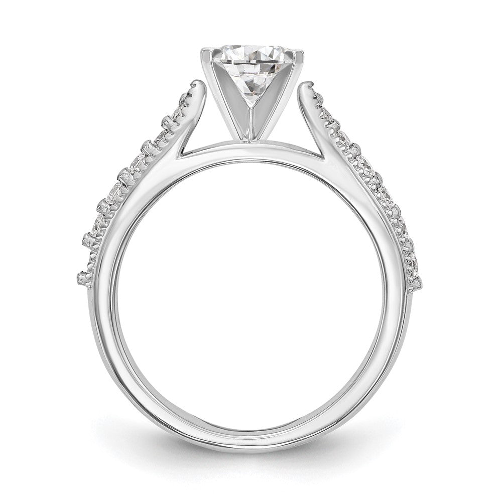 14K White Gold True Origin 1/3 Carat Lab Grown Diamond Vs/Si D E F Semi Mount Peg Set Ring