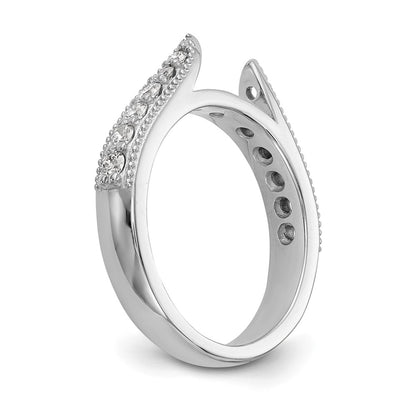 14K White Gold True Origin 1/3 Carat Lab Grown Diamond Vs/Si D E F Semi Mount Peg Set Ring
