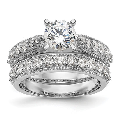 14K White Gold True Origin 1/3 Carat Lab Grown Diamond Vs/Si D E F Semi Mount Peg Set Ring