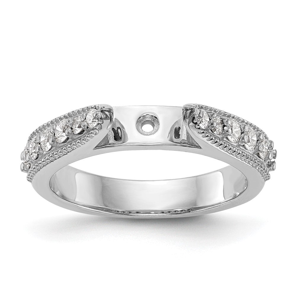 14K White Gold True Origin 1/3 Carat Lab Grown Diamond Vs/Si D E F Semi Mount Peg Set Ring
