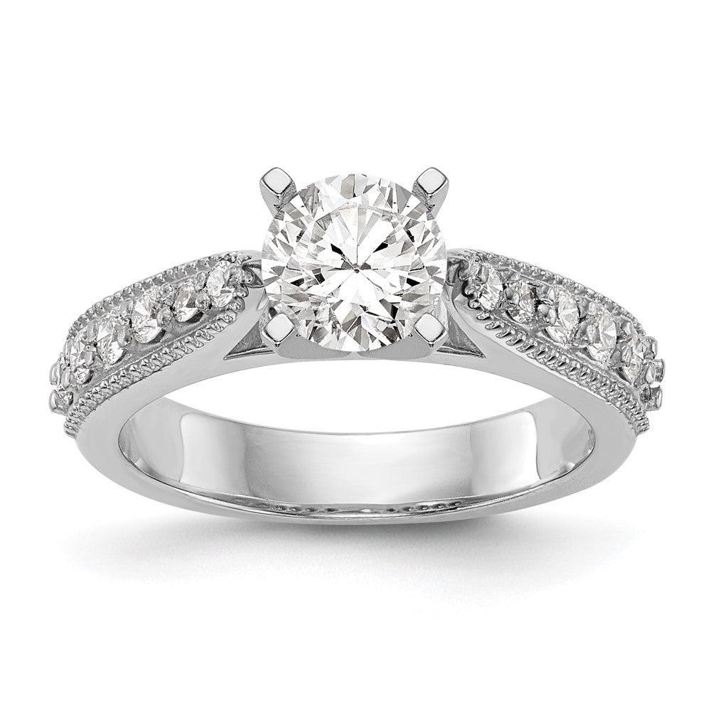 14K White Gold True Origin 1/3 Carat Lab Grown Diamond Vs/Si D E F Semi Mount Peg Set Ring