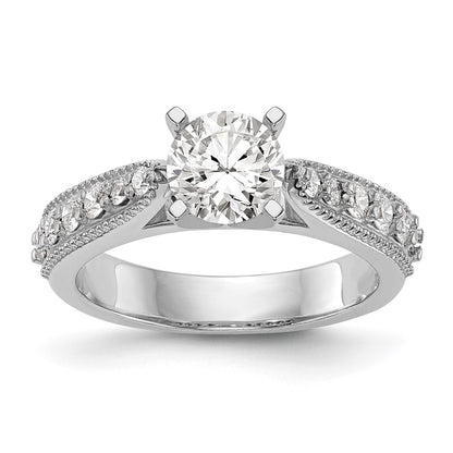 14K White Gold True Origin 1/3 Carat Lab Grown Diamond Vs/Si D E F Semi Mount Peg Set Ring