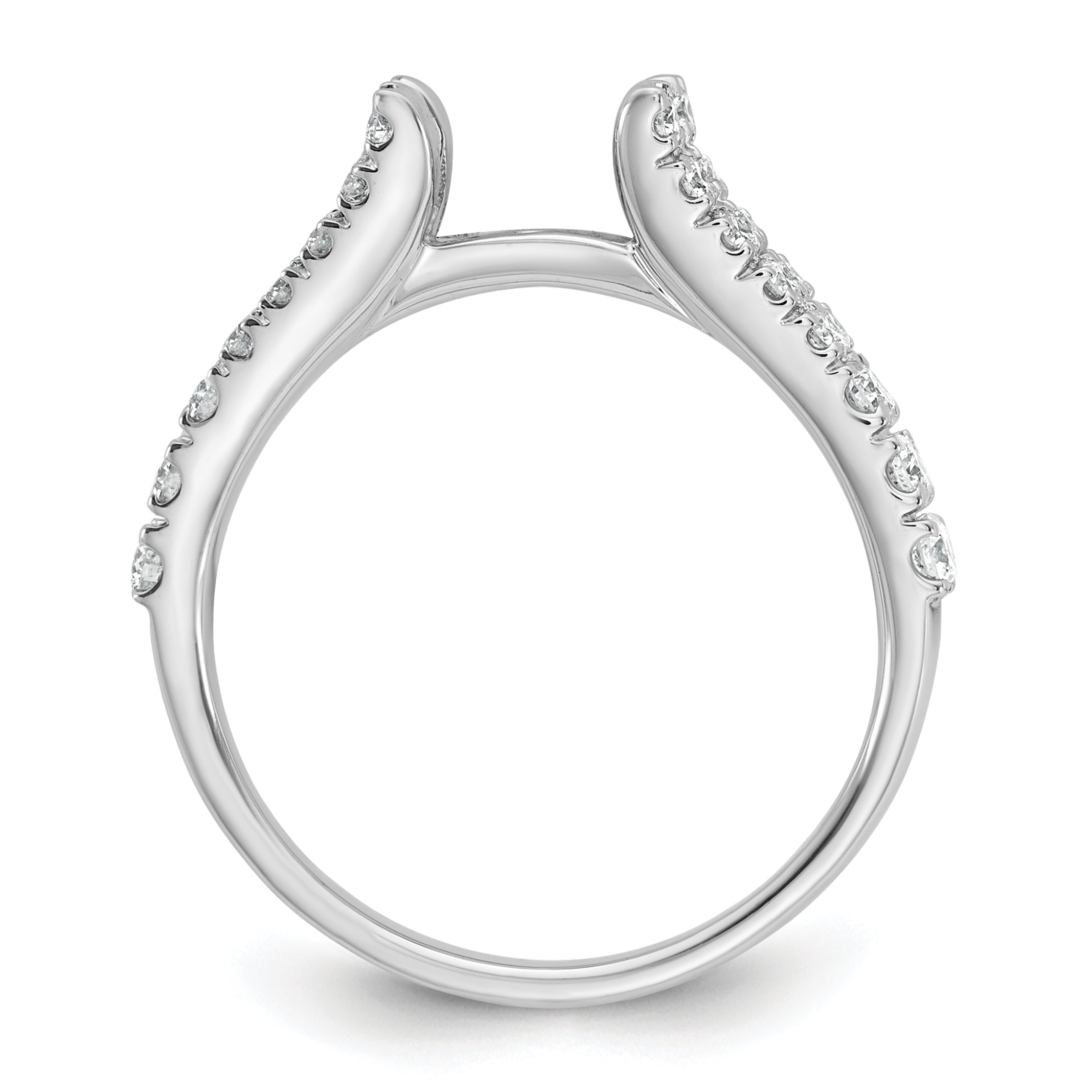 14K White Gold Peg Set 1/2 Carat Diamond Semi Mount Engagement Ring