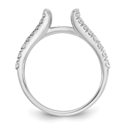 14K White Gold Peg Set 1/2 Carat Diamond Semi Mount Engagement Ring