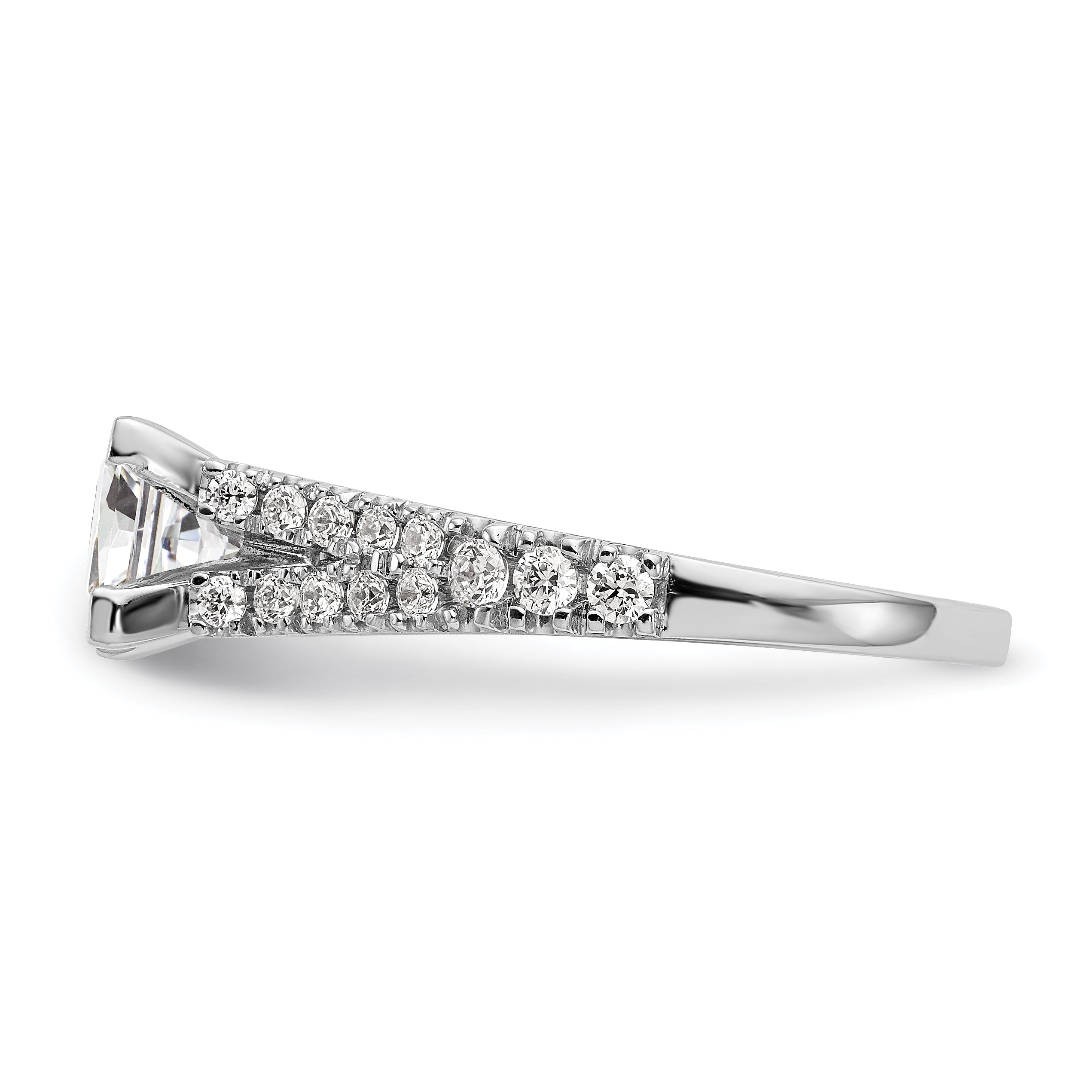 14K White Gold Peg Set 1/2 Carat Diamond Semi Mount Engagement Ring