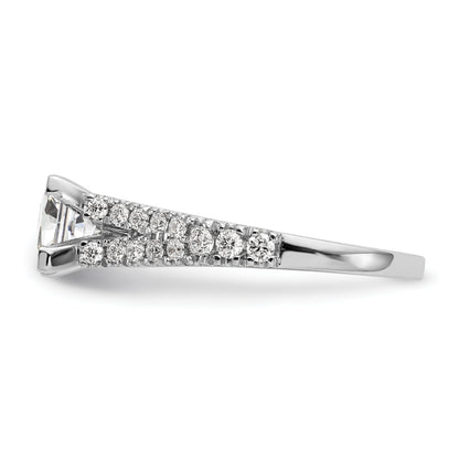 14K White Gold Peg Set 1/2 Carat Diamond Semi Mount Engagement Ring