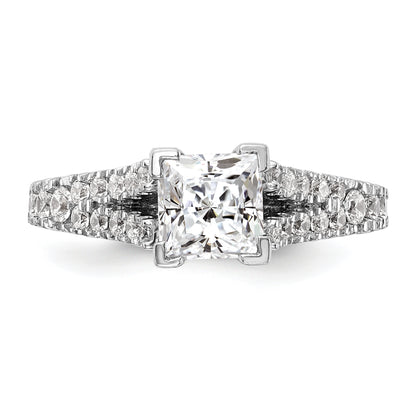 14K White Gold Peg Set 1/2 Carat Diamond Semi Mount Engagement Ring
