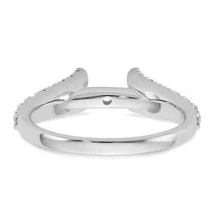 14K White Gold Peg Set 1/2 Carat Diamond Semi Mount Engagement Ring