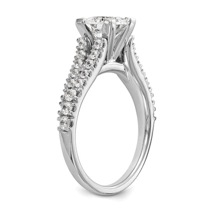 14K White Gold Peg Set 1/2 Carat Diamond Semi Mount Engagement Ring