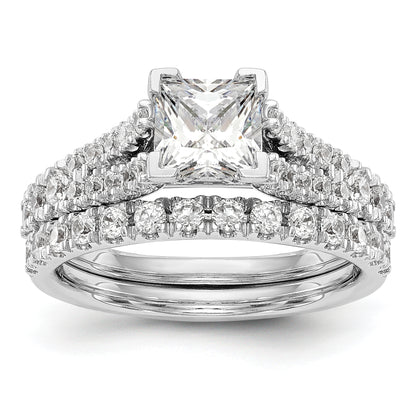 14K White Gold Peg Set 1/2 Carat Diamond Semi Mount Engagement Ring