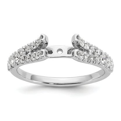 14K White Gold Peg Set 1/2 Carat Diamond Semi Mount Engagement Ring