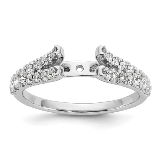 14K White Gold Peg Set 1/2 Carat Diamond Semi Mount Engagement Ring