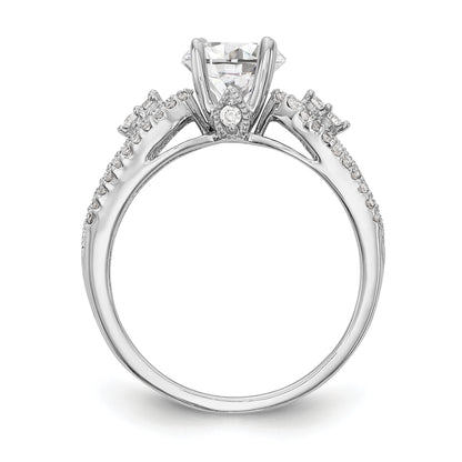 14K White Gold Peg Set 1/4 Carat Diamond Semi Mount Engagement Ring