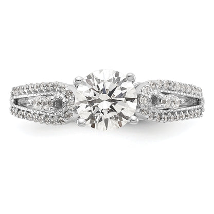 14K White Gold Peg Set 1/4 Carat Diamond Semi Mount Engagement Ring