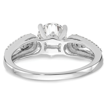 14K White Gold Peg Set 1/4 Carat Diamond Semi Mount Engagement Ring