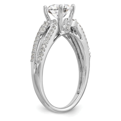 14K White Gold Peg Set 1/4 Carat Diamond Semi Mount Engagement Ring