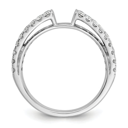 14K White Gold 2 Row Peg Set 3/4 Carat Diamond Semi Mount Engagement Ring