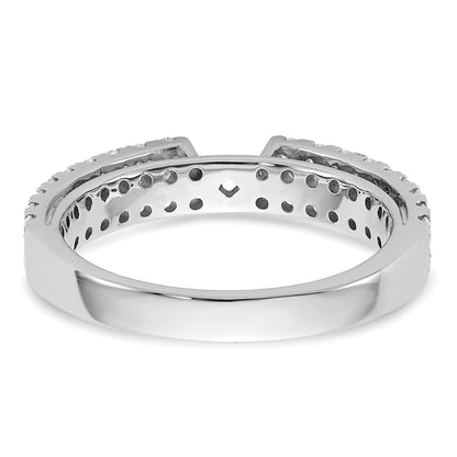 14K White Gold 2 Row Peg Set 3/4 Carat Diamond Semi Mount Engagement Ring