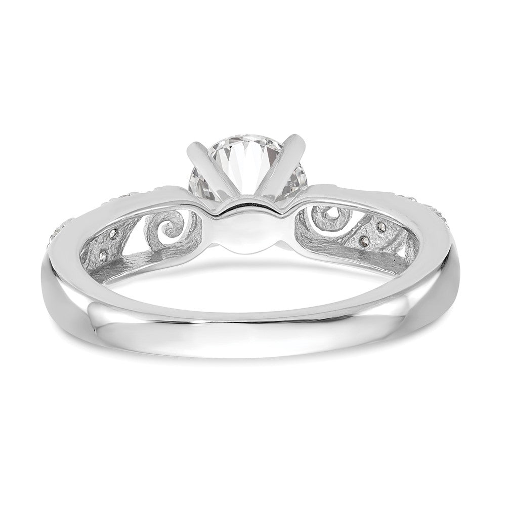 14K White Gold Peg Set 1/15 Carat Diamond Semi Mount Engagement Ring