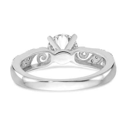 14K White Gold Peg Set 1/15 Carat Diamond Semi Mount Engagement Ring