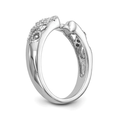 14K White Gold Peg Set 1/15 Carat Diamond Semi Mount Engagement Ring