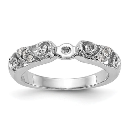 14K White Gold Peg Set 1/15 Carat Diamond Semi Mount Engagement Ring