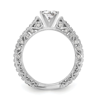 14K White Gold True Origin 1/2 Carat Lab Grown Diamond Vs/Si D E F Semi Mount Peg Set Ring