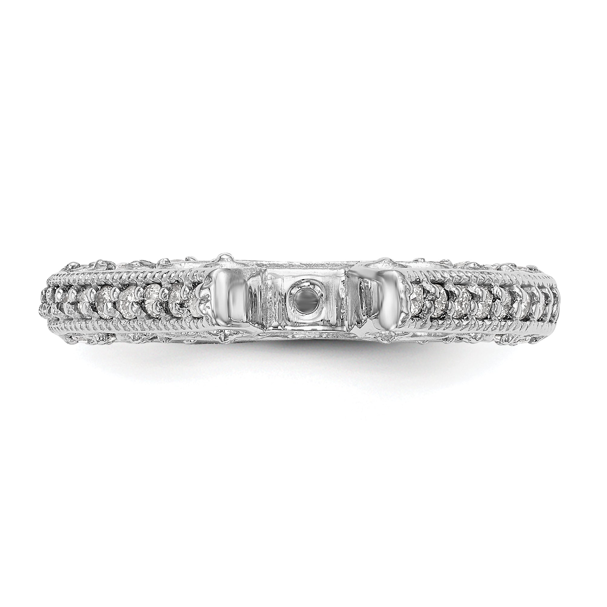 14K White Gold True Origin 1/2 Carat Lab Grown Diamond Vs/Si D E F Semi Mount Peg Set Ring